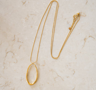 TILTIL Long Necklace Organic Oval Gold - Things I Like Things I Love