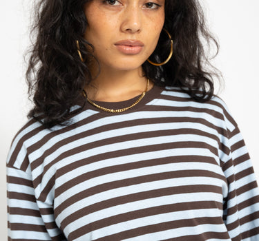 TILTIL Longsleeve Striped Doka Tee Brown - Things I Like Things I Love