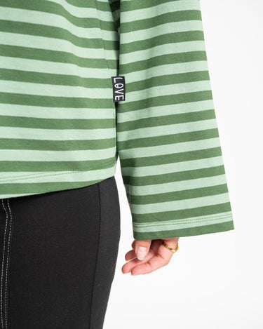 TILTIL Longsleeve Striped Doka Tee Green - Things I Like Things I Love