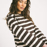 TILTIL Longsleeve Thick Striped Doka Tee Brown - Things I Like Things I Love