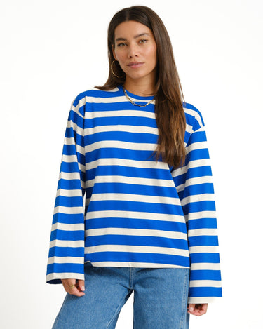 TILTIL Longsleeve Thick Striped Doka Tee Cobalt - Things I Like Things I Love