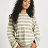 TILTIL Longsleeve Thick Striped Doka Tee Light Green - Things I Like Things I Love