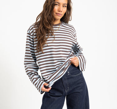 TILTIL Longsleeve Thin Striped Doka Tee Blue - Things I Like Things I Love