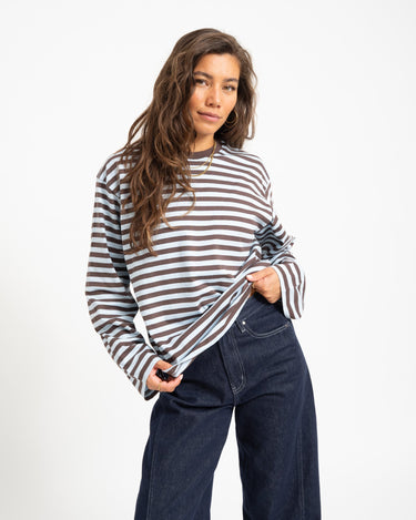 TILTIL Longsleeve Thin Striped Doka Tee Blue - Things I Like Things I Love