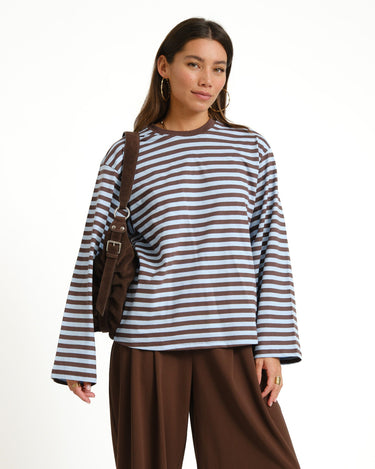 TILTIL Longsleeve Thin Striped Doka Tee Blue - Things I Like Things I Love