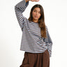 TILTIL Longsleeve Thin Striped Doka Tee Blue - Things I Like Things I Love