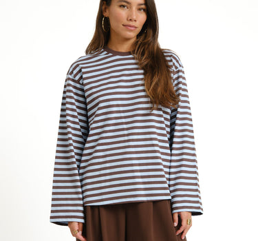 TILTIL Longsleeve Thin Striped Doka Tee Blue - Things I Like Things I Love