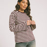 TILTIL Longsleeve Thin Striped Doka Tee Dark Purple - Things I Like Things I Love