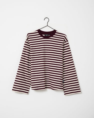 TILTIL Longsleeve Thin Striped Doka Tee Dark Purple - Things I Like Things I Love