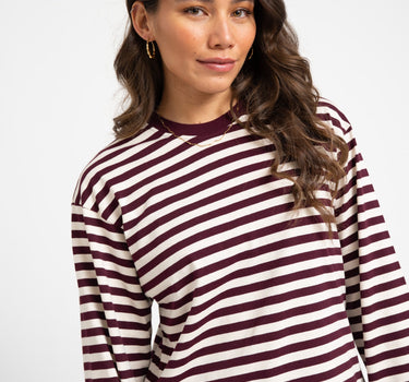 TILTIL Longsleeve Thin Striped Doka Tee Dark Purple - Things I Like Things I Love