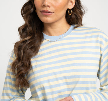 TILTIL Longsleeve Thin Striped Doka Tee Light Blue - Things I Like Things I Love