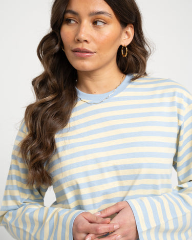 TILTIL Longsleeve Thin Striped Doka Tee Light Blue - Things I Like Things I Love