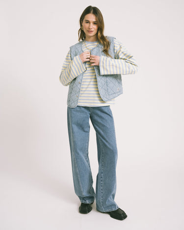 TILTIL Longsleeve Thin Striped Doka Tee Light Blue - Things I Like Things I Love