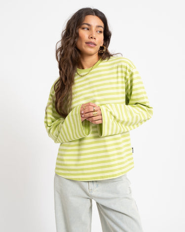 TILTIL Longsleeve Thin Striped Doka Tee Matcha Green - Things I Like Things I Love