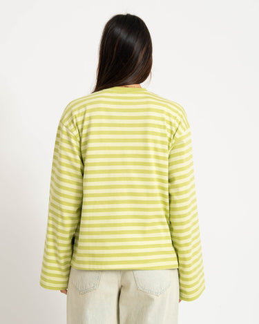 TILTIL Longsleeve Thin Striped Doka Tee Matcha Green - Things I Like Things I Love