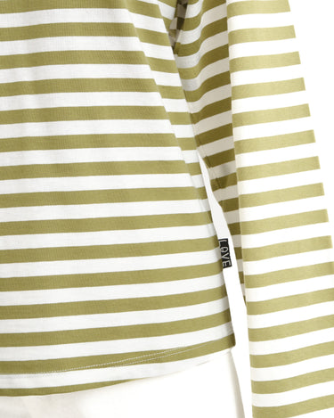 TILTIL Longsleeve Thin Striped Doka Tee Olijf Wit - Things I Like Things I Love