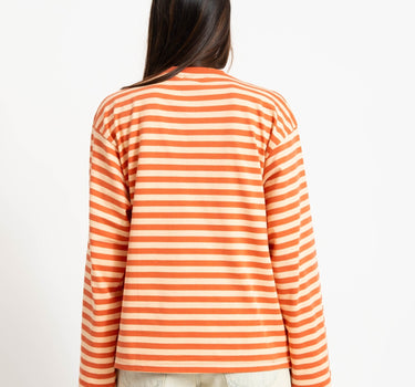 TILTIL Longsleeve Thin Striped Doka Tee Orange - Things I Like Things I Love