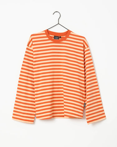 TILTIL Longsleeve Thin Striped Doka Tee Orange - Things I Like Things I Love