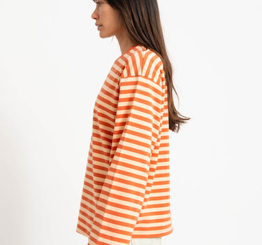 TILTIL Longsleeve Thin Striped Doka Tee Orange - Things I Like Things I Love
