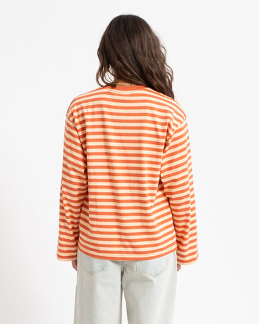 TILTIL Longsleeve Thin Striped Doka Tee Orange - Things I Like Things I Love
