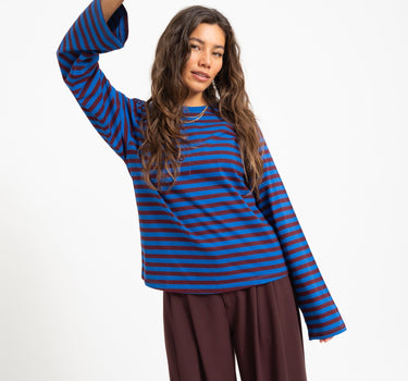 TILTIL Longsleeve Thin Striped Doka Tee Rood Cobalt - Things I Like Things I Love
