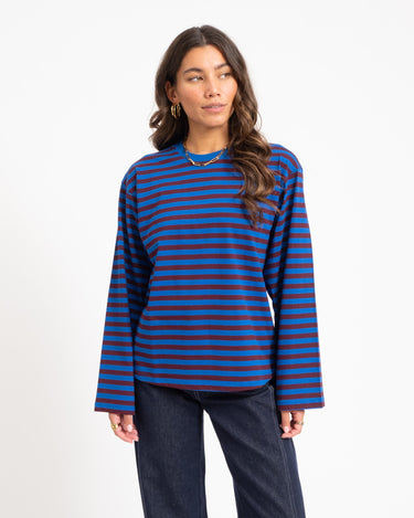 TILTIL Longsleeve Thin Striped Doka Tee Rood Cobalt - Things I Like Things I Love
