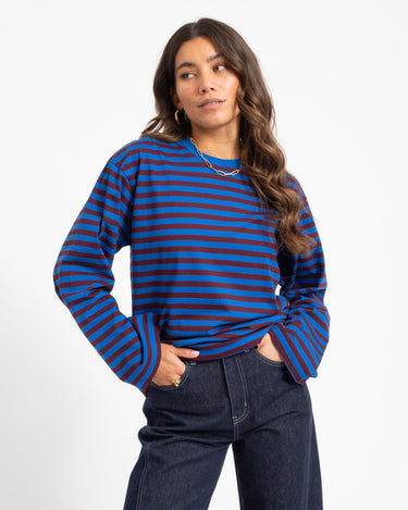 TILTIL Longsleeve Thin Striped Doka Tee Rood Cobalt - Things I Like Things I Love