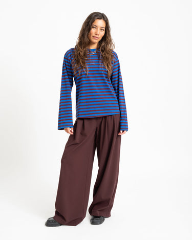 TILTIL Longsleeve Thin Striped Doka Tee Rood Cobalt - Things I Like Things I Love