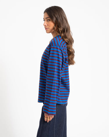 TILTIL Longsleeve Thin Striped Doka Tee Rood Cobalt - Things I Like Things I Love
