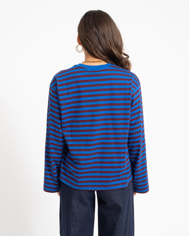 TILTIL Longsleeve Thin Striped Doka Tee Rood Cobalt - Things I Like Things I Love