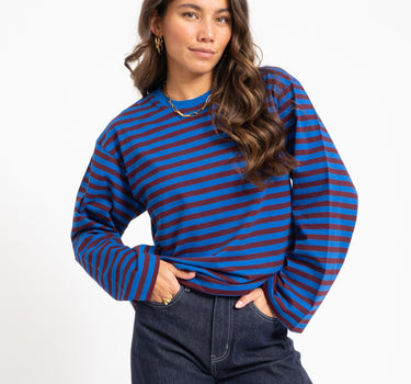 TILTIL Longsleeve Thin Striped Doka Tee Rood Cobalt - Things I Like Things I Love