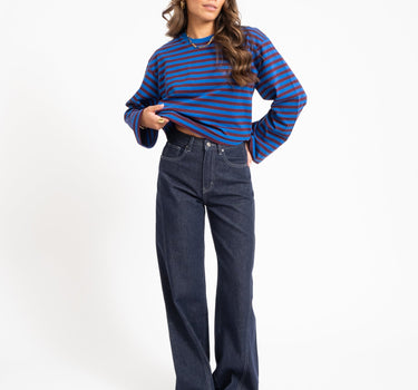 TILTIL Longsleeve Thin Striped Doka Tee Rood Cobalt - Things I Like Things I Love