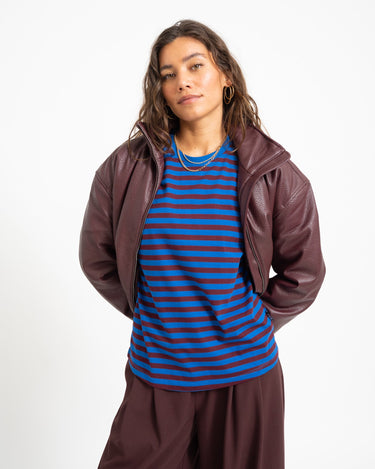 TILTIL Longsleeve Thin Striped Doka Tee Rood Cobalt - Things I Like Things I Love