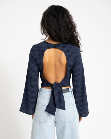 TILTIL Lotta Open Back Blouse Darkblue - Things I Like Things I Love