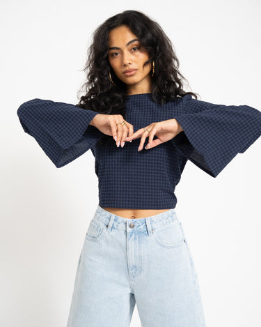 TILTIL Lotta Open Back Blouse Darkblue - Things I Like Things I Love