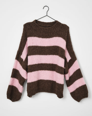 TILTIL Lottie Knit Striped Brown Pink One Size - Things I Like Things I Love