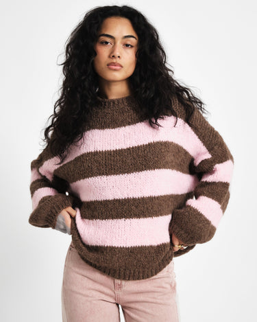 TILTIL Lottie Knit Striped Brown Pink One Size - Things I Like Things I Love
