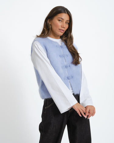 TILTIL Lotus Knitted Spencer One Size Lichtblauw - Things I Like Things I Love
