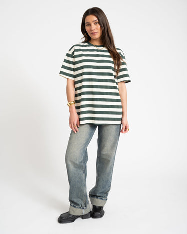 TILTIL Loua Tee Stripe Sage Green One Size - Things I Like Things I Love
