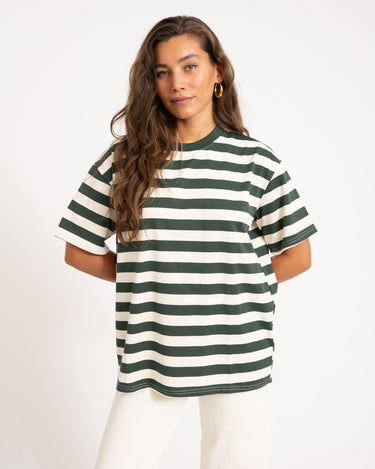 TILTIL Loua Tee Stripe Sage Green One Size - Things I Like Things I Love