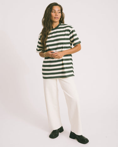 TILTIL Loua Tee Stripe Sage Green One Size - Things I Like Things I Love