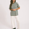 TILTIL Loua Tee Stripe Sage Green One Size - Things I Like Things I Love