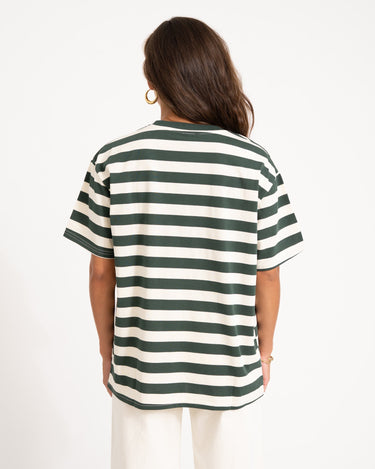 TILTIL Loua Tee Stripe Sage Green One Size - Things I Like Things I Love