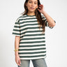 TILTIL Loua Tee Stripe Sage Green One Size - Things I Like Things I Love