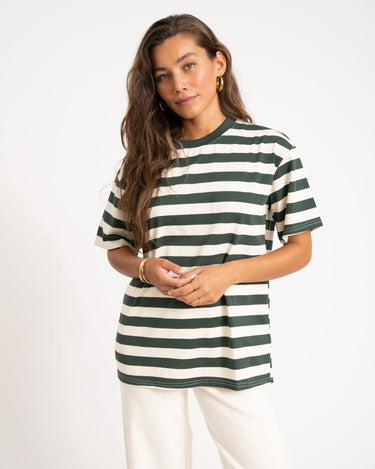 TILTIL Loua Tee Stripe Sage Green One Size - Things I Like Things I Love