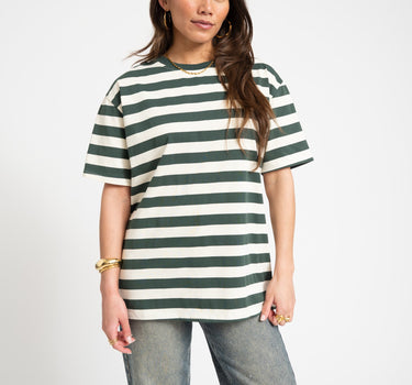 TILTIL Loua Tee Stripe Sage Green One Size - Things I Like Things I Love