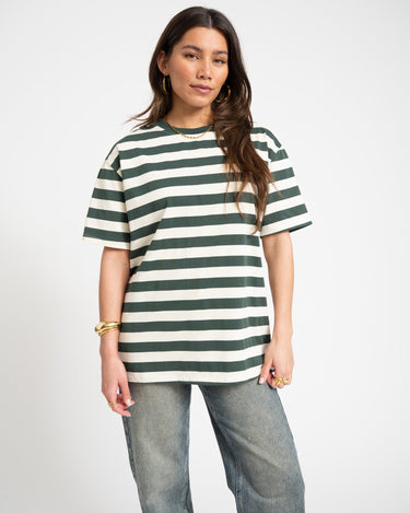 TILTIL Loua Tee Stripe Sage Green One Size - Things I Like Things I Love
