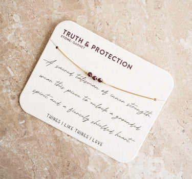 TILTIL Love Gemstone Bracelet Gold Garnet - Things I Like Things I Love