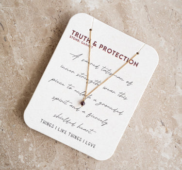 TILTIL Love Gemstone Necklace Goud Garnet - Things I Like Things I Love