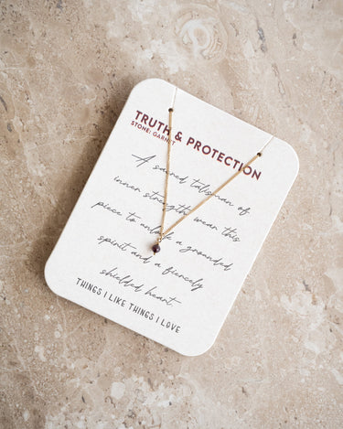 TILTIL Love Gemstone Necklace Goud Garnet - Things I Like Things I Love
